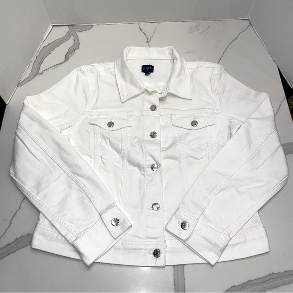 NEW J Crew white denim jacket an581, Size M NWT - Picture 5 of 8